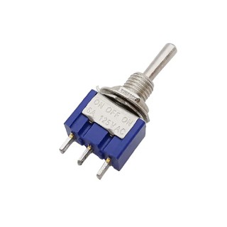 125v AC Blue - MTS-103 Rectangular Metal Rocker Switch