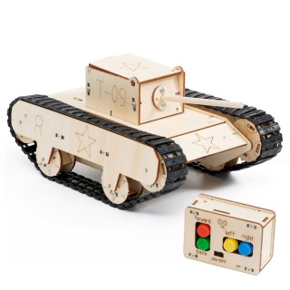 C37F 4CH Crawler Tank - STEAM DIY Wooden Robot