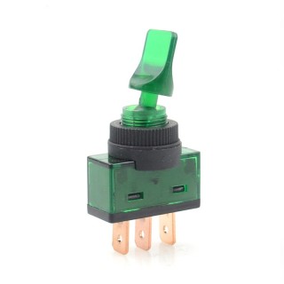 12v 20a Green - ASW-14D Illuminated LED Short Head Toggle Switch
