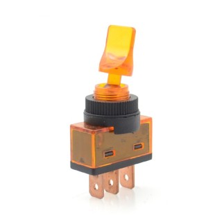 12v 20a Yellow - ASW-14D Illuminated LED Short Head Toggle Switch