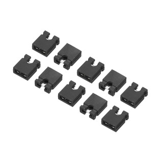 2.54mm Black - 2 Pin Open End Jumper Cap Pack of 10 Pieces