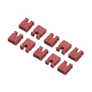 2.54mm Red - 2 Pin Open End Jumper Cap Pack of 10 Pieces