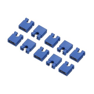 2.54mm Blue - 2 Pin Open End Jumper Cap Pack of 10 Pieces