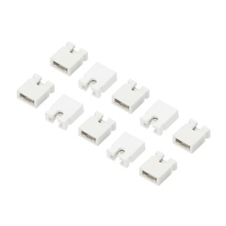 2.54mm White - 2 Pin Open End Jumper Cap Pack of 10 Pieces