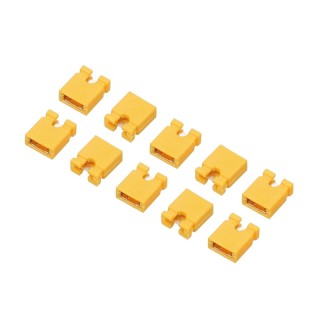 2.54mm Yellow - 2 Pin Open End Jumper Cap Pack of 10 Pieces