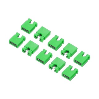 2.54mm Green - 2 Pin Open End Jumper Cap Pack of 10 Pieces