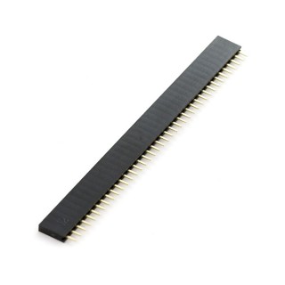 40P Black - 2.54mm Single Row Female Connector Strip Pack of 2 Pieces
