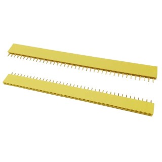 40P Yellow - 2.54mm Single Row Female Connector Strip Pack of 2 Pieces