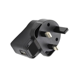 5v 1a Black - British Plug DC Power Adapter with USB-A Port