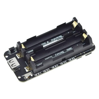 3V/5V Black - 1S 2P 18650 Li-Ion Battery Shield