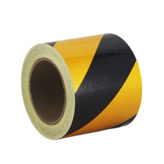 10cm Black/Yellow - Warning Reflective Vinyl Self-Adhesive Tape