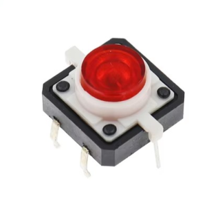 12x12mm Red - Large Tactile Switch with Illuminating Round Button