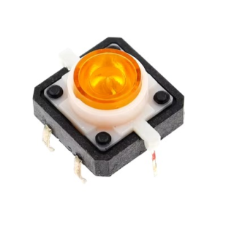 12x12mm Yellow - Large Tactile Switch with Illuminating Round Button