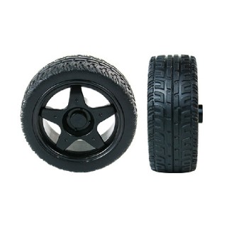 65mm Black - Thunder TPE Plastic Wheel Set of 2 Pieces