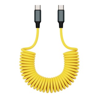 150cm Yellow - Spring Type C to Type C Fast Charging Data Cable