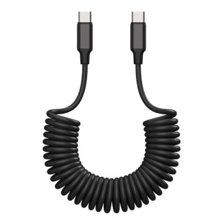 150cm Black - Spring Type C to Type C Fast Charging Data Cable