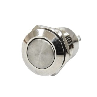19mm Silver - Metal Round High Head Self-Locking Power Switch