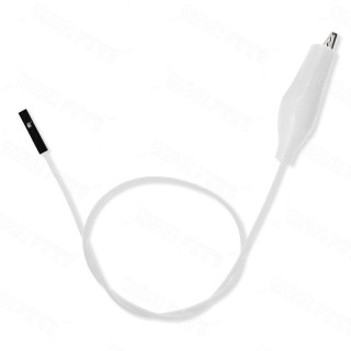 30cm White - DuPont to Medium Crocodile Clip Jumper Wire