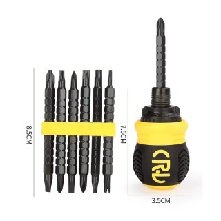 13-in-1 Yellow - T20 Ratchet Retractable Double-Headed Screwdriver