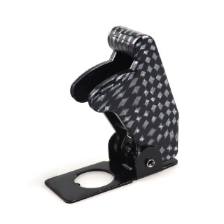 12mm Zebra Black - ASW-07D Rocker Switch Safety Aircraft Flip Up Cover