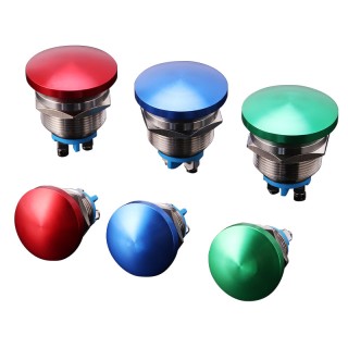 22mm Blue - Welded Feet Metal Mushroom Head Switch