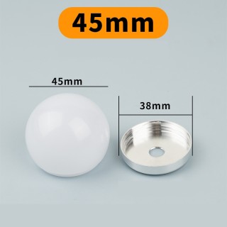 45mm White - Small Spherical Polycarbonate-Aluminum Lampshade