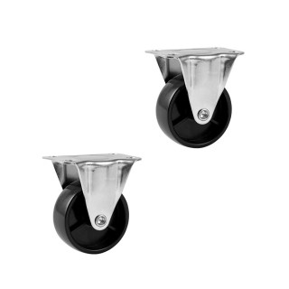 2.54cm Black - Directional Plastic Caster Wheel Set of 2 Pieces