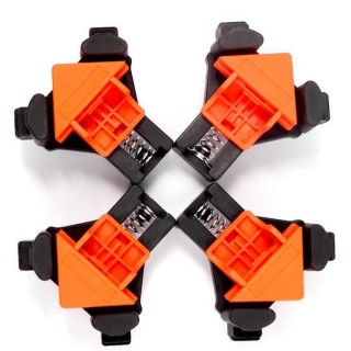 Sliding Black - Right Angle ABS Plastic Woodworking Corner Clamp Set of 4 Pieces