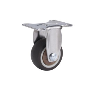 2.54cm Brown - Directional Swivel TPR Caster Wheel Set of 2 Pieces