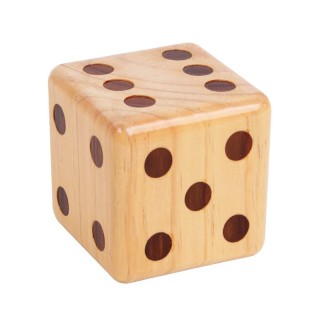 9cm Wine - Pine Wood 6 Sided Solid Large Sieve Dice