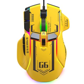 G6 Yellow - Transformer-Inspired 3-Mode RGB Gaming Mouse