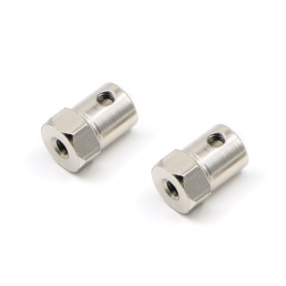 6mm Silver - Steel Short Flexible Motor Coupler Set of 2 Pieces