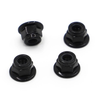 M3 Black - Flange Nylon Nut of 10 Pieces