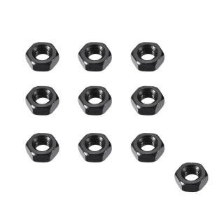 M3 Black - Hexagonal Metal Nut of 10 Pieces