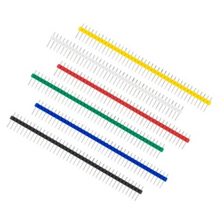 40P Blue - 2.54mm Single Row Male Connector Strip Pack of 5 Pieces