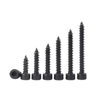 10mm M4 Black - Hexagonal Self-Tapping Screw Pack of 10 Pieces
