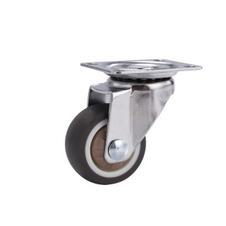 5.08cm Brown - Universal Swivel TPR Caster Wheel Set of 2 Pieces